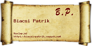 Biacsi Patrik névjegykártya