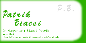 patrik biacsi business card